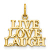 14k Gold Live Love Laugh Charm Pendant