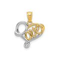 14k Gold LOVE Heart Pendant by Fine Color Jewels