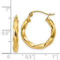 14k Gold Medium Twisted Hoop Earrings by Fine Color Jewels