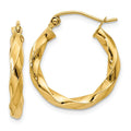 14k Gold Medium Twisted Hoop Earrings by Fine Color Jewels