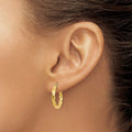 14k Gold Medium Twisted Hoop Earrings by Fine Color Jewels