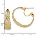 14K Gold Mesh Hoop Earrings by Fine Color Jewels
