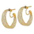14K Gold Mesh Hoop Earrings by Fine Color Jewels