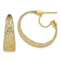 14K Gold Mesh Hoop Earrings by Fine Color Jewels