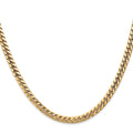 14k Gold Miami Cuban Chain Necklace 22 inch by Fine Color Jewels