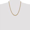 14k Gold Miami Cuban Chain Necklace 22 inch by Fine Color Jewels