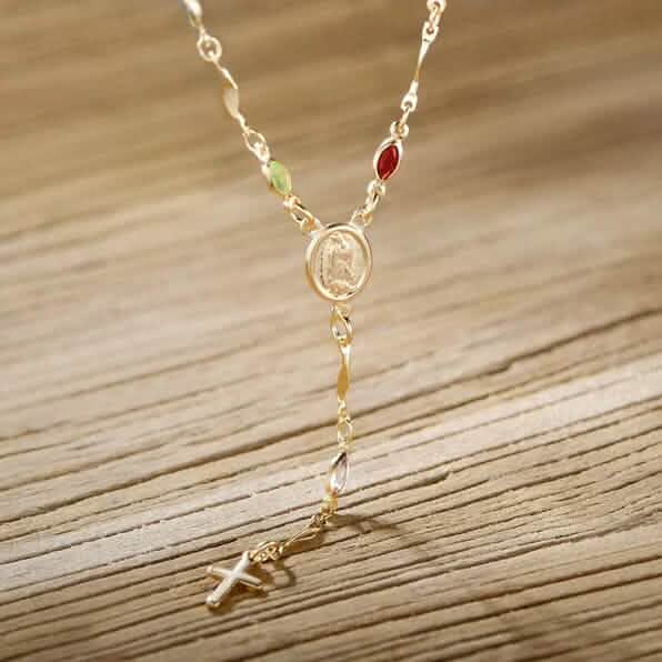 14K Gold Multicolor Virgin Mary Necklace by DailySale