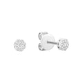 14k Gold Natural Diamond Cluster Studs Earrings by Fine Color Jewels