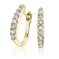 14k Gold Natural Diamond Huggie Earrings by Fine Color Jewels