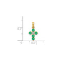 14k Gold Natural Emerald Diamond Cross Pendant by Fine Color Jewels