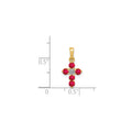 14k Gold Natural Ruby and Diamond Cross Pendant by Fine Color Jewels