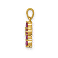 14k Gold Natural Ruby and Diamond Cross Pendant by Fine Color Jewels