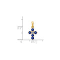 14k Gold Natural Sapphire Diamond Cross Pendant by Fine Color Jewels