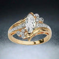 14k Gold Overlay Marquise-Cut Cubic Zirconia Solitaire Ring by DailySale
