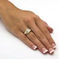 14k Gold Overlay Marquise-Cut Cubic Zirconia Solitaire Ring by DailySale