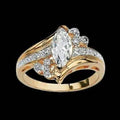14k Gold Overlay Marquise-Cut Cubic Zirconia Solitaire Ring by DailySale