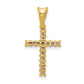 14K Gold Pave Diamond Cross Pendant by Fine Color Jewels