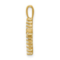 14K Gold Pave Diamond Cross Pendant by Fine Color Jewels