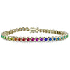 14K Gold Plated 3MM Multi Color Tennis Bracelet