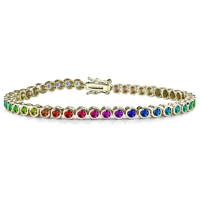 14K Gold Plated 3MM Multi Color Tennis Bracelet by DailySale
