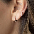 14K Gold Plated Cubic Zirconia Cuff Huggie Earrings by DailySale