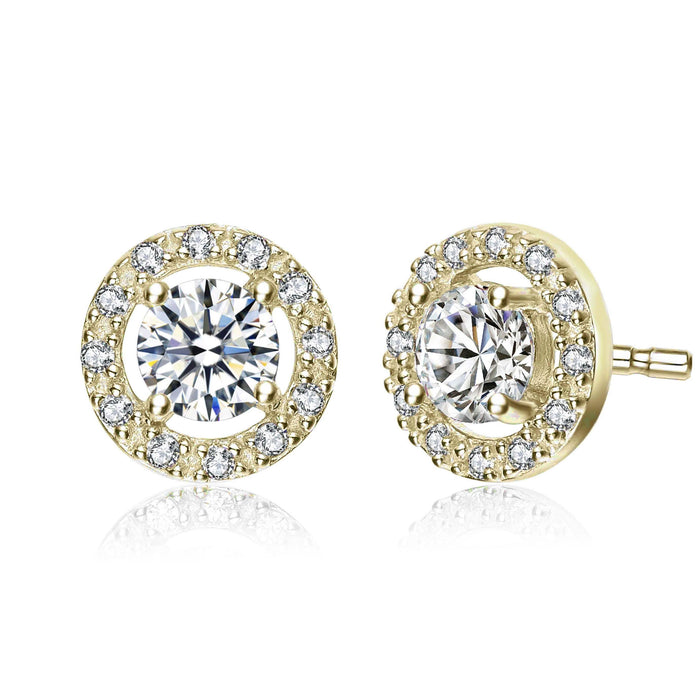 14K Gold Plated Halo CZ Stud Earring by DailySale