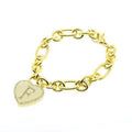 14K Gold Plated Initial Heart Bracelet by DailySale