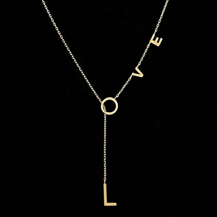 14K Gold Plated Love Lariat Necklace by DailySale