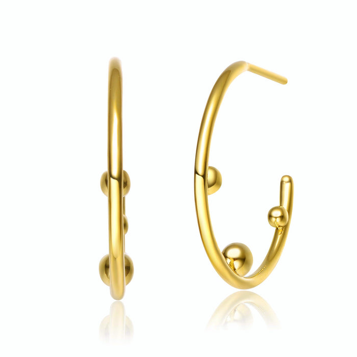 14K Gold Plated Pearl Hoop Earrings by DailySale