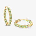 14k Gold Plated Peridot Hoop Earrings by Fine Color Jewels