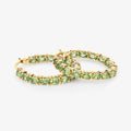 14k Gold Plated Peridot Hoop Earrings by Fine Color Jewels