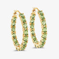 14k Gold Plated Peridot Hoop Earrings by Fine Color Jewels