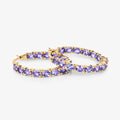14k Gold Plated Tanzanite Hoop Earrings by Fine Color Jewels