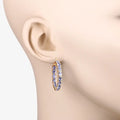 14k Gold Plated Tanzanite Hoop Earrings by Fine Color Jewels