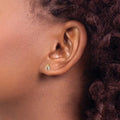 14k Gold Red CZ Lady Bug Earrings by Fine Color Jewels