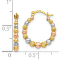 14K Gold Shrimp Beaded Hoop Earrings by Fine Color Jewels
