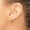 14K Gold Shrimp Beaded Hoop Earrings by Fine Color Jewels