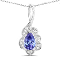 14K Gold Tanzanite and Diamond Necklace by Fine Color Jewels