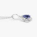 14K Gold Tanzanite and Diamond Necklace by Fine Color Jewels
