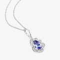 14K Gold Tanzanite and Diamond Necklace by Fine Color Jewels