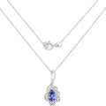 14K Gold Tanzanite and Diamond Necklace by Fine Color Jewels