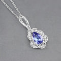 14K Gold Tanzanite and Diamond Necklace by Fine Color Jewels