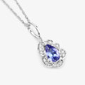 14K Gold Tanzanite and Diamond Necklace by Fine Color Jewels