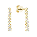 14k Gold Tennis Diamond Dangle Earrings by Fine Color Jewels