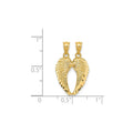 14k Gold Two-Piece Break-Apart Wings Pendant by Fine Color Jewels