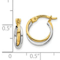 14k Gold Two-Tone Hollow Hoop Earring by Fine Color Jewels
