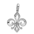 14K Gold Two-Tone Lab Diamond Flower Pendant by Fine Color Jewels