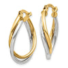 14K Gold Two-Tone Oval Hoop Earrings