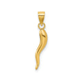 14k Hollow 3-D Italian Horn Pendant by Fine Color Jewels
