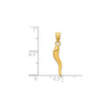 14k Hollow 3-D Italian Horn Pendant by Fine Color Jewels